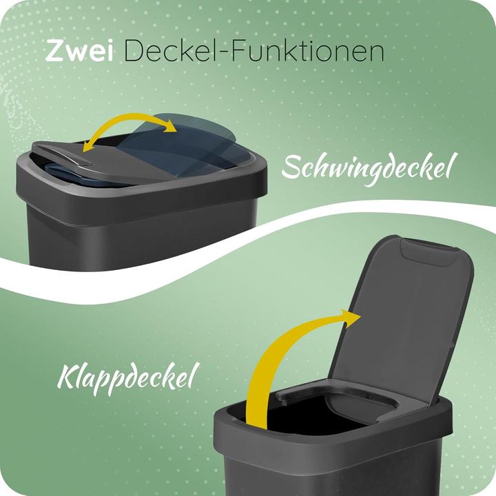 Produktbild Novaliv Abfalleimer-Set 10L + 25L, Mülleimer mit 2in1 Deckel, Klappdeckel & Schwingdeckel, Anti-Geru (10 l)