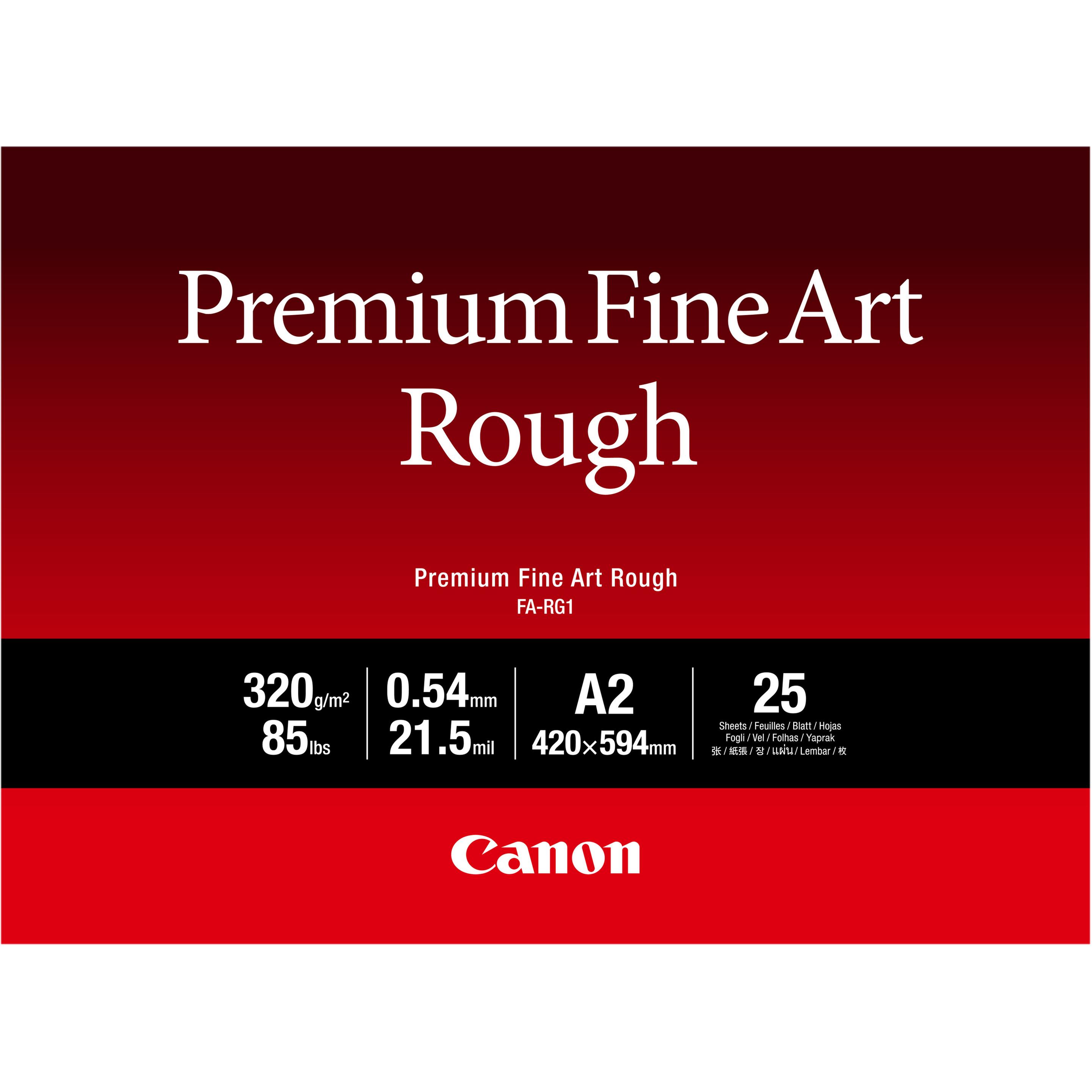 Canon FA-RG 1 Premium Fine Art Rough A 2, 25 Blatt, 320 g (330 g/m², A2, 25 x), Fotopapier