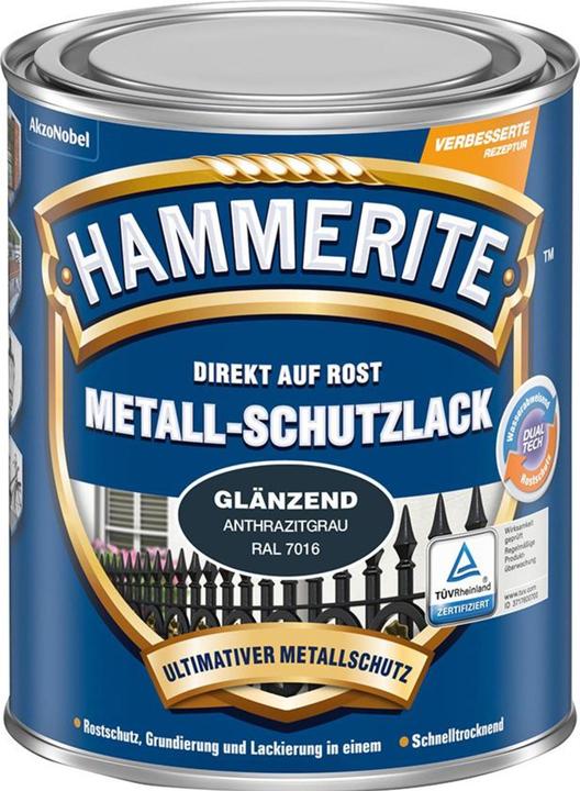 Hammerite Metallschutzlack glnzend anthrazitgrau 750 ml (750 ml, Anthrazitgrau)
