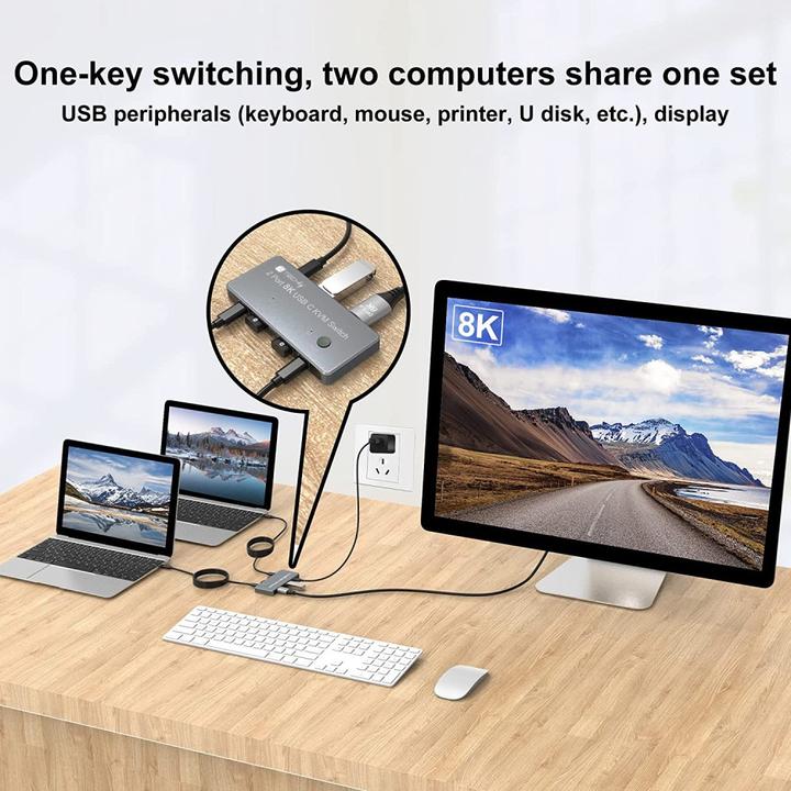 Actual product image Techly KVM USB-C Switch 8K DisplayPort