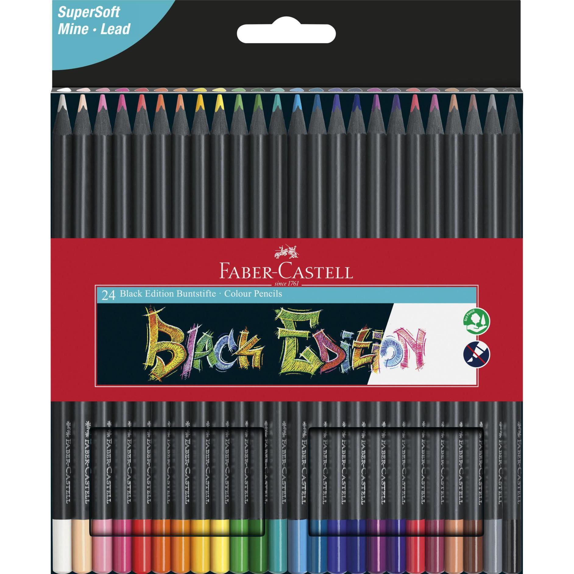 Faber-Castell, Malstifte, Black Edition (Mehrfarbig, 24 x)