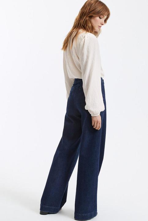 Actual product image La Redoute Collections Wide high-waist jeans with trouser flap (48)