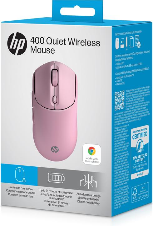 Actual product image HP 400 Quiet Pink Wireless Mouse (Wireless)