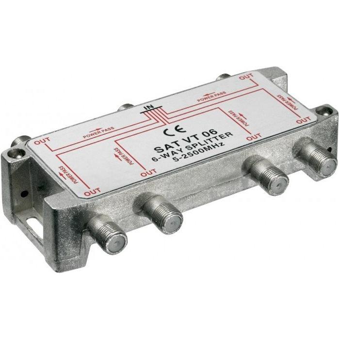 Goobay SAT-Verteiler, 6-fach (Verteiler) (67004)