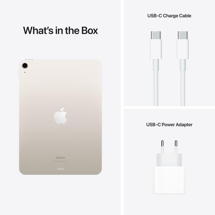 Productafbeelding Apple iPad Air 2022 (5e gen) (Alleen WLAN, 10.90", 256 GB, Sterrenlicht)