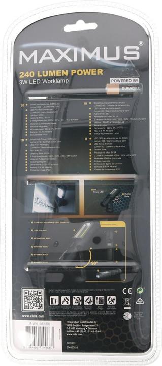 Produktbild Duracell MAXIMUS LED Worklamp M-WKL-012-DU 3W+1W 240+60lm 3xAA Powered by (240 lm)