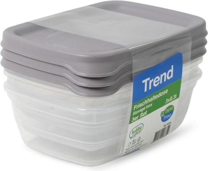 Produktbild Hobby 3er-Set Aufbewahrungsdosen Frischhaltedosen Vorratsdosen Stapeldosen (0.30 l)