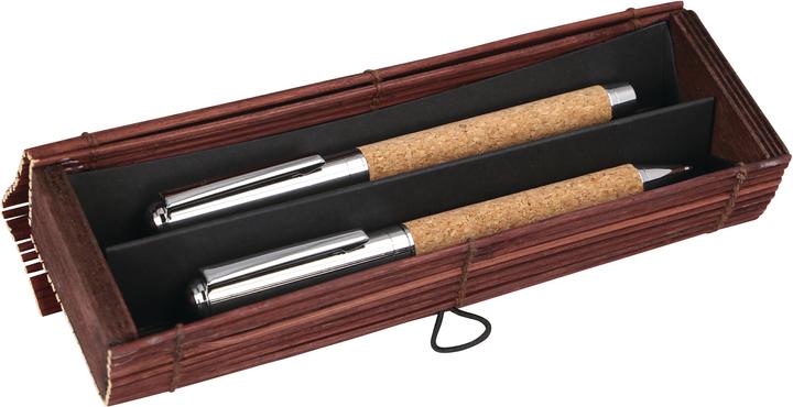 Actual product image Online CORK PEN - Set (Cork, Silver, 2 x)
