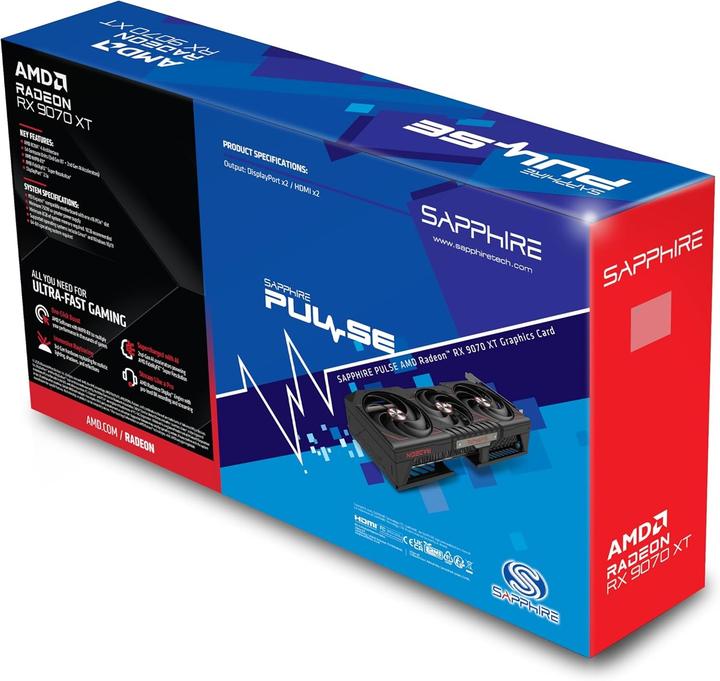 Actual product image Sapphire Pulse Radeon RX 9070 XT (16 GB)