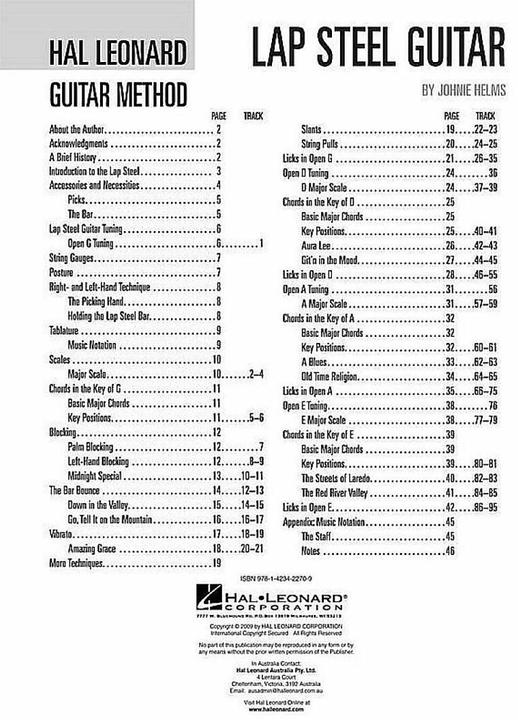 Image du produit The Lap Steel Guitar Method (Anglais, Johnie Helms, 2009)