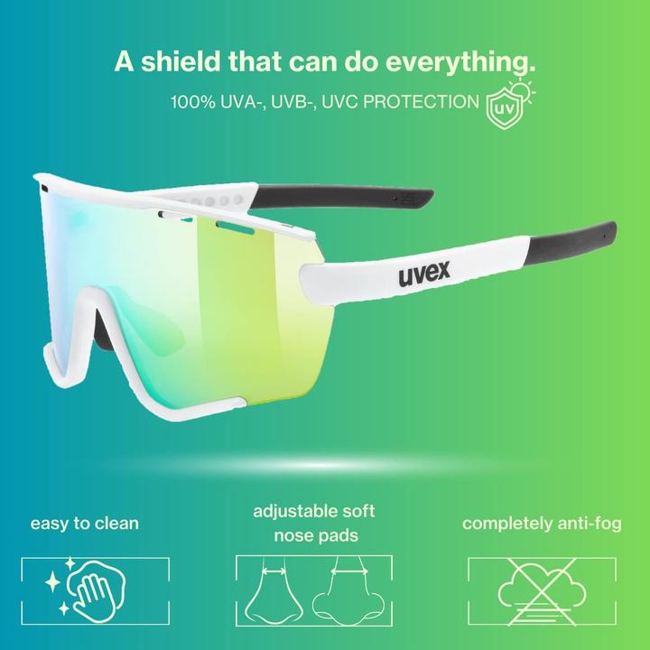 Produktbild Uvex Sports sportstyle 236 set (White Matt, Mirror Green, Clear)
