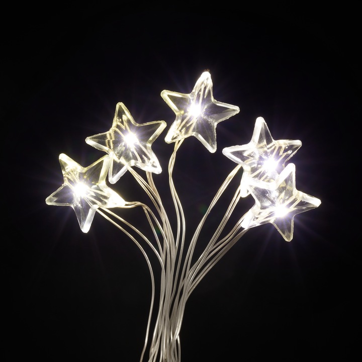 Produktbild VBS Micro LED Lichterkette Stern, batteriebetrieben, mit Timer (2.10 m)