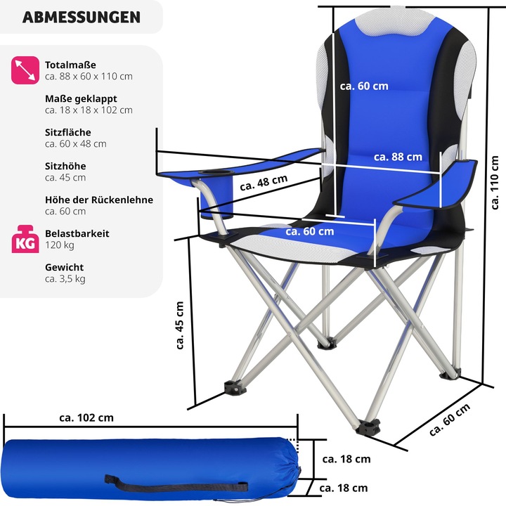 Actual product image tectake Camping chair
