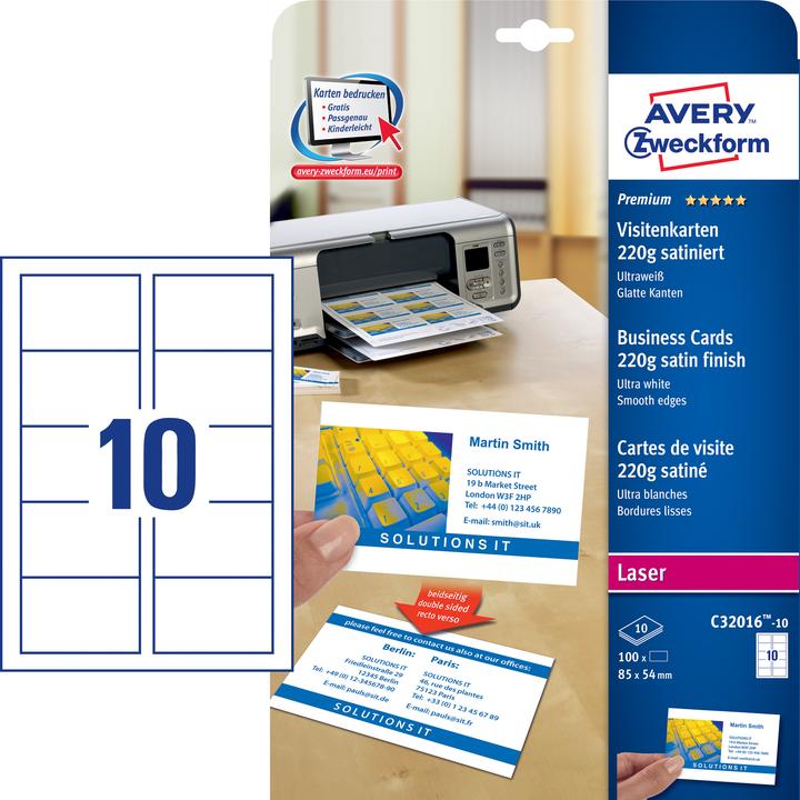 Produktbild Avery C32016-10 (220 g/m², 10 x, A4)