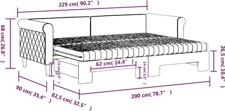 Actual product image vidaXL ausziehbares Tagesbett