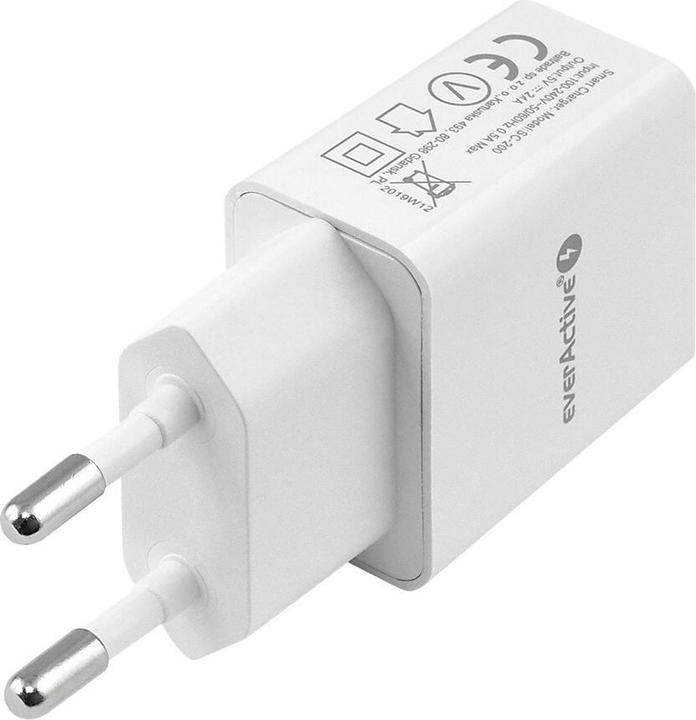 Produktbild Everactive Ladegerät Netzladegerät SC-200 (USB weisse Farbe) (12 W, 1 Port)