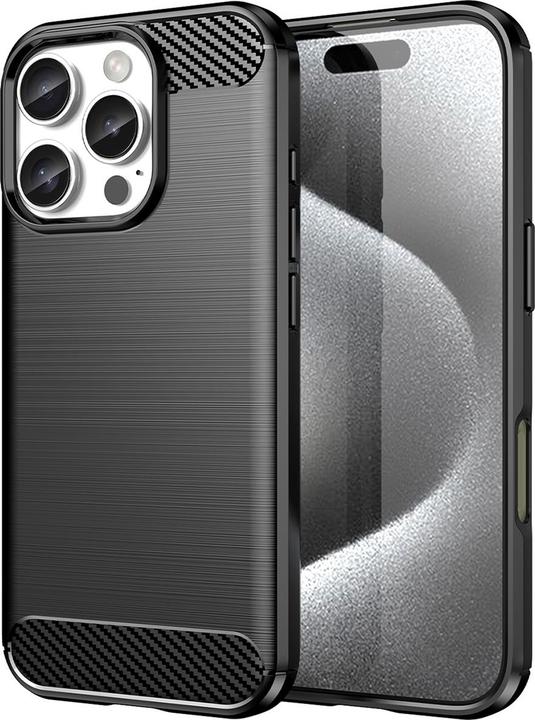 Actual product image Hurtel Carbon Case for iPhone 16 Pro - Black (Apple iPhone 16 Pro)