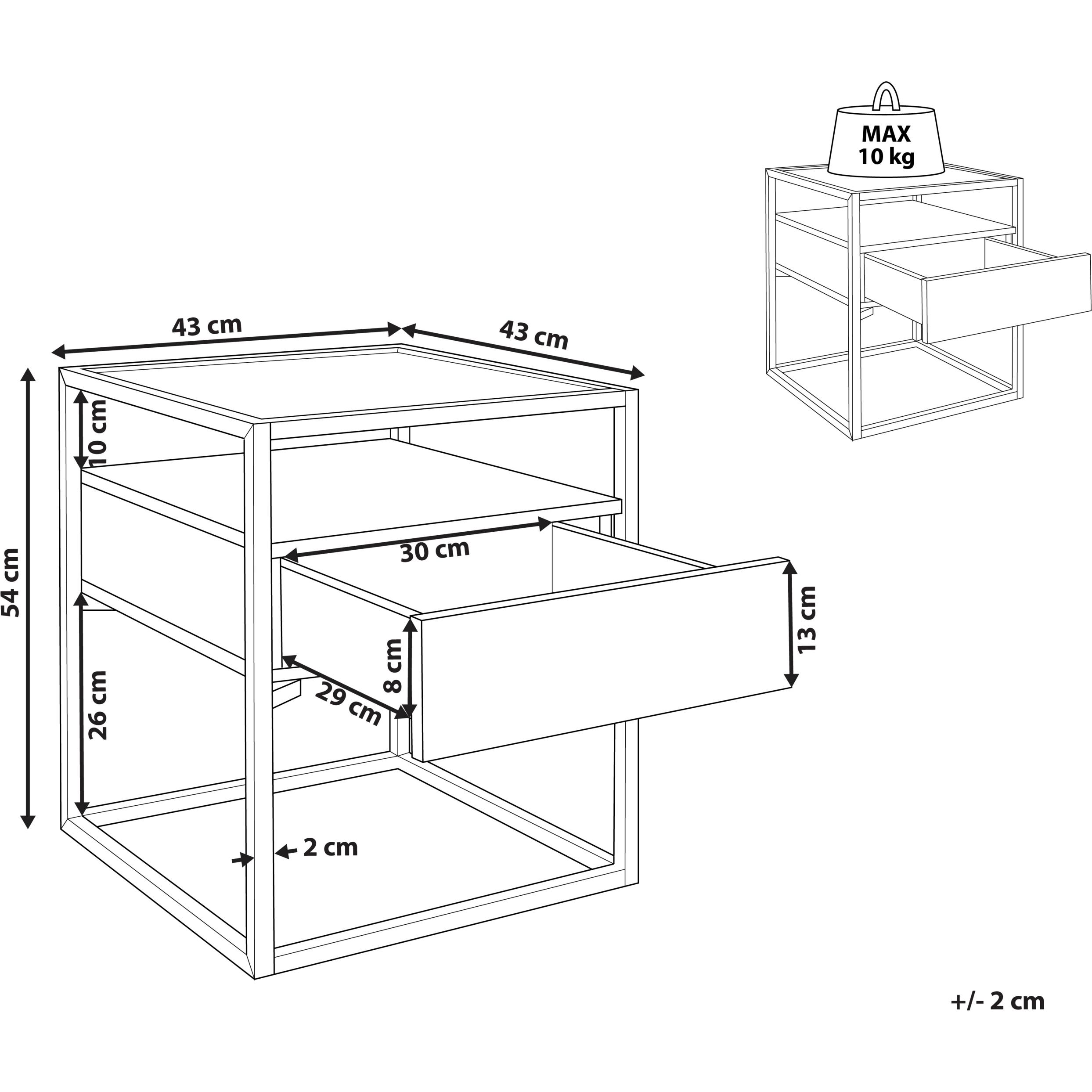 Thumbnail - Beliani, Couchtisch + Beistelltisch, Mauk (43 x 54 x 43 cm)