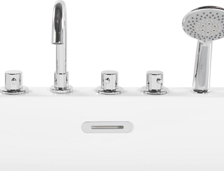 Actual product image Beliani Bathtub freestanding white with tap oval 170 x 80 cm ROTSO (286 l, 170 cm, 80 cm)