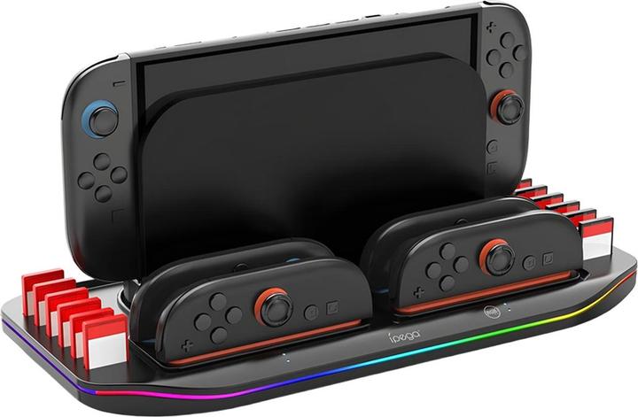 Immagine prodotto iLike iPega SW2210 Multifunkčný Nabíjací RGB Stojan pre Nintendo Switch 2, Nero (Switch 2)