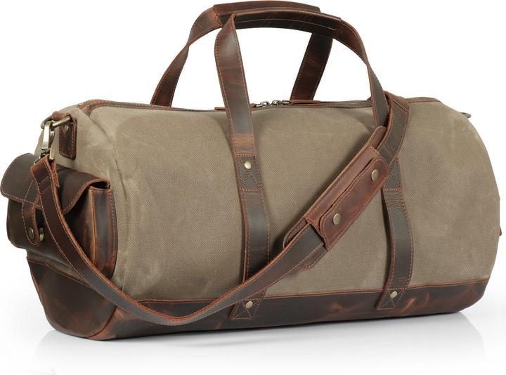 Produktbild Only-Bags.Store Handgefertigte Weekender-Tasche aus feinstem Leder, hochwertige, strapazierfähige Reisetasche aus