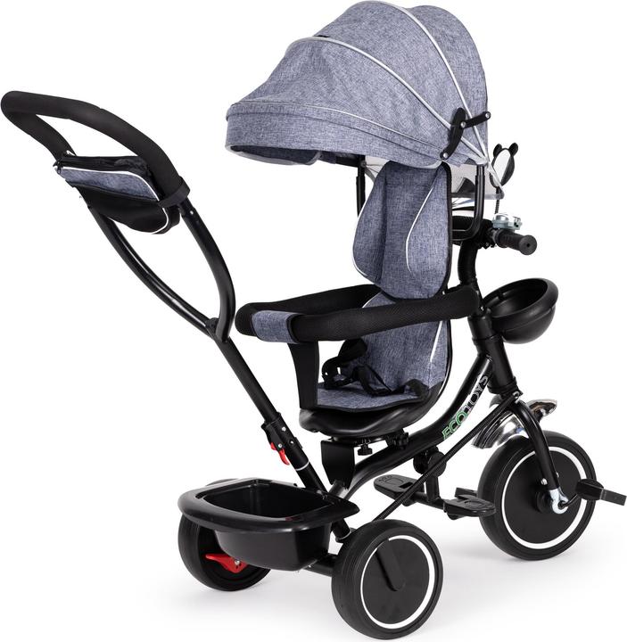 Actual product image EcoToys Dreirad mit Schüttler und Führungsstange grau