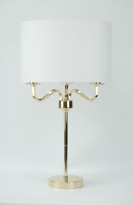Image du produit Lampe de table métal doré beige