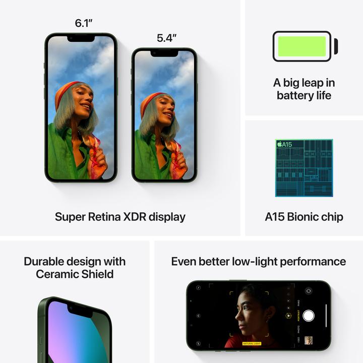 Immagine prodotto Apple iPhone 13 mini (512 GB, Verde, 5.40", SIM + eSIM, 12 Mpx, 5G)