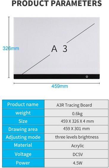 Actual product image Bornd Dimmable LED Drawing Board