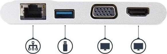 Produktbild StarTech Multiport Adapter (USB Typ-C, 11.40 cm)