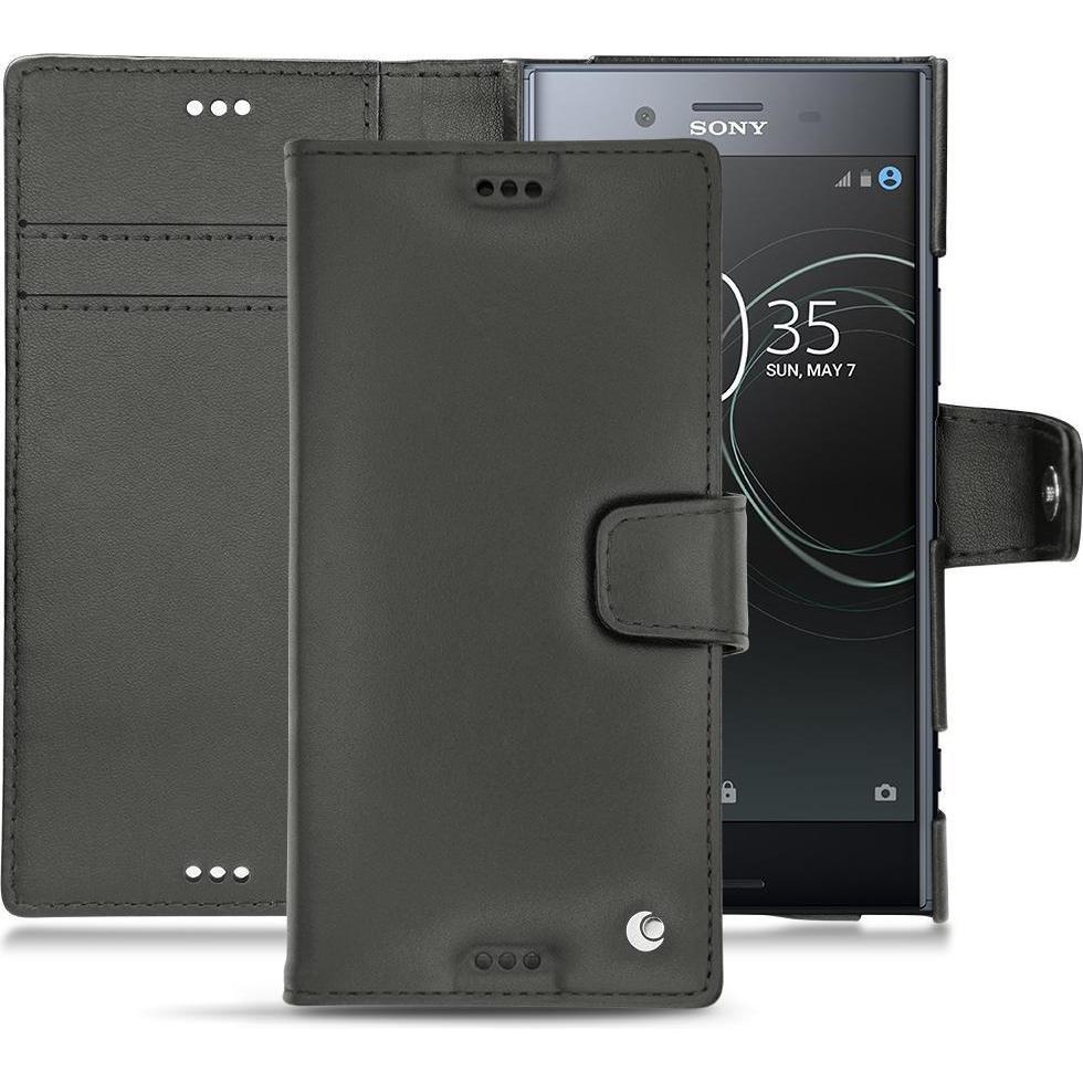 Noreve Lederschutzhülle Wallet (Sony Xperia XZ Premium), Smartphone Hülle, Schwarz
