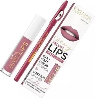 Immagine prodotto Eveline Oh My Lips Liquid Matt Lipstick&Contour Lip Liner Matte And Contour 4.5Ml+1Pc. 13 Brownie (13 Brownie)