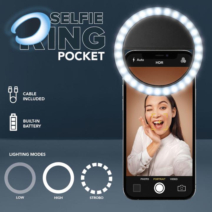 Produktbild Cellularline Selfie Ring Pocket - Universale (Ringlicht)