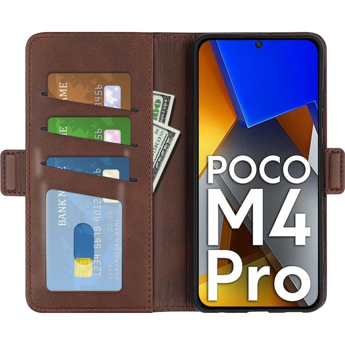 Screenguard Xiaomi Poco M4 Pro 4G CardLounge Lederhülle (Xiaomi Poco M4 Pro), Smartphone Hülle, Braun