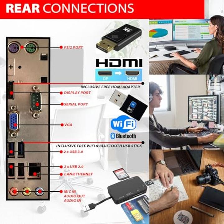 Actual product image GMR Ultra Slim i7 Office PC with 16GB RAM, 512GB SSD, DVD±RW, USB 3, Windows 11 Pro, WiFi Bluetooth (16 GB, 512 GB)