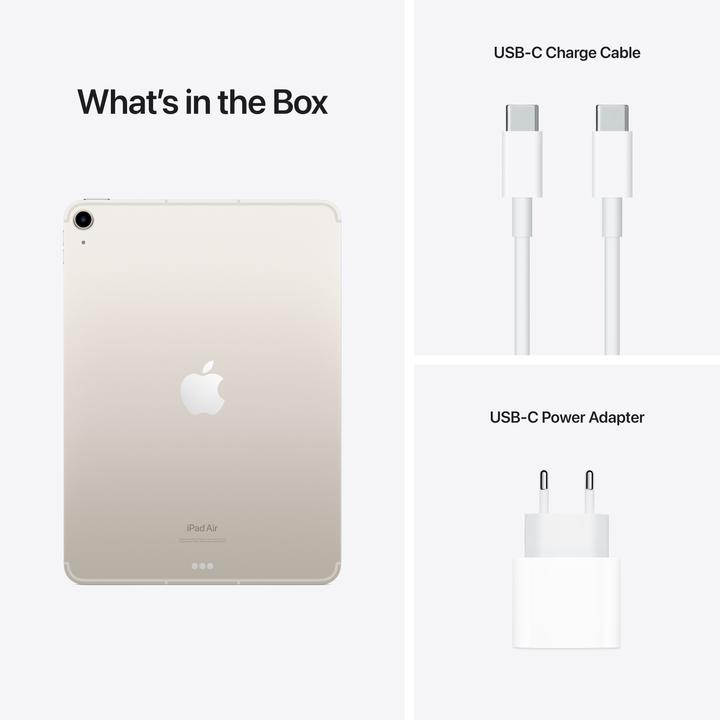 Actual product image Apple iPad Air 2022 (5. Gen) (5G, 10.90", 64 GB, Starlight)