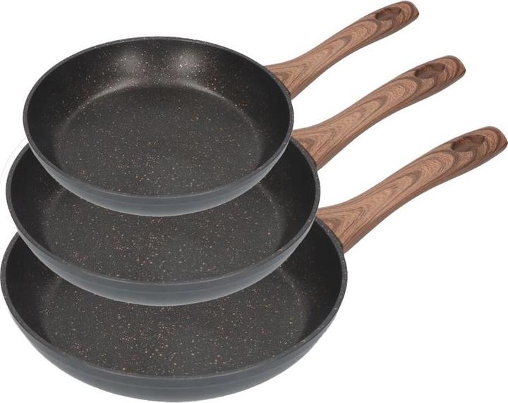 EDM Set 3 non-stick pans "eneas series" gourmet kitchen (Bratpfanne, Gusseisen, 20 x 4.50 cm)