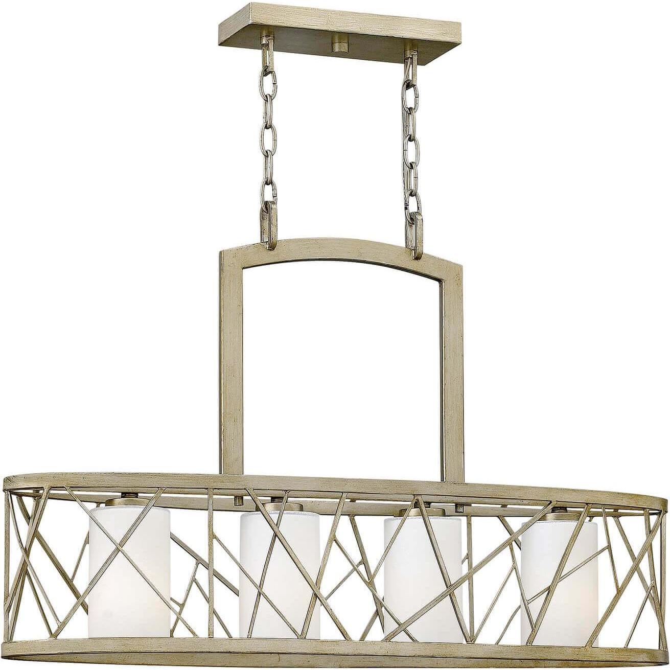 Elstead Lighting, Kronleuchter, Nest Kronleuchter E27 4-fach 52cm Blattsilber