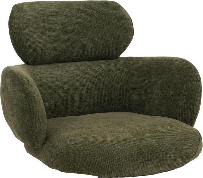 Immagine prodotto Mendler Esszimmerstuhl HWC-O77, drehbar Auto-Return, Stoff (310g/m²) Chenille Öko-Tex – olivgrün