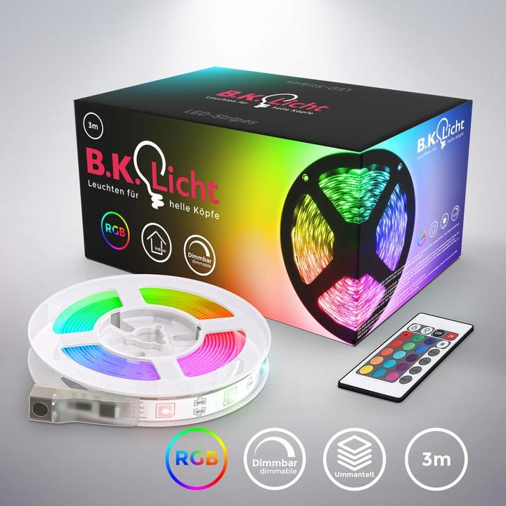 Image du produit B.K.Licht RGB-LED-Band (RGB, 300 cm, Intérieur)