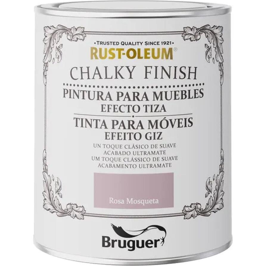 Bruguer, Colore + Vernice per fai da te, Finitura gessosa per mobili color rosa canina (750 ml)