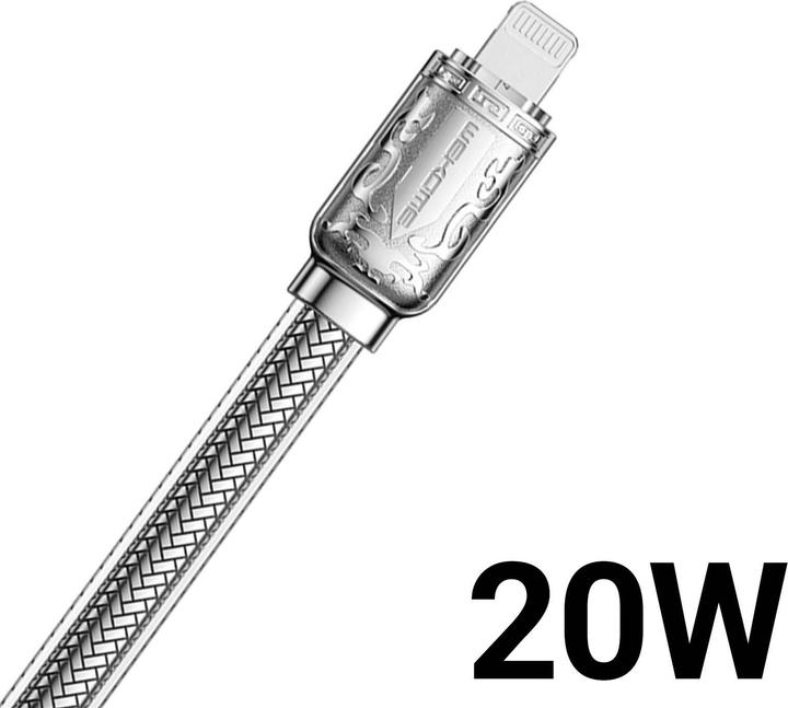 Actual product image Wekome WDC-178 Bakin series - USB-C to Lightning fast charging PD connection cable 20 W 1 m (silver) (1 m, 20 W)