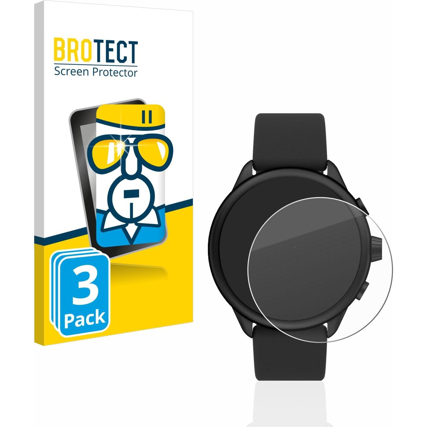 BROTECT Panzerglas Hartglas Displayschutz, Smartwatch Schutzfolie, Transparent