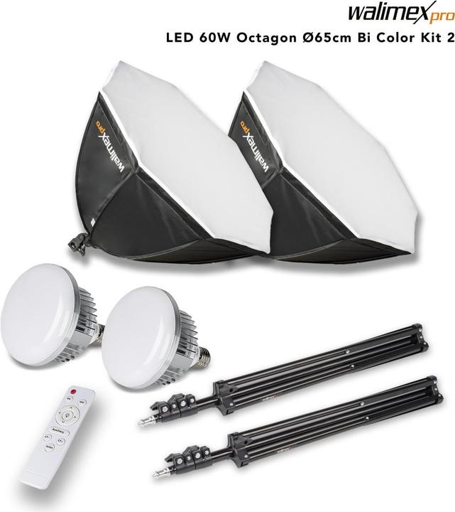 Immagine prodotto Walimex pro LED 60W Octagon (Riflettore ad ombrello, 65 cm)