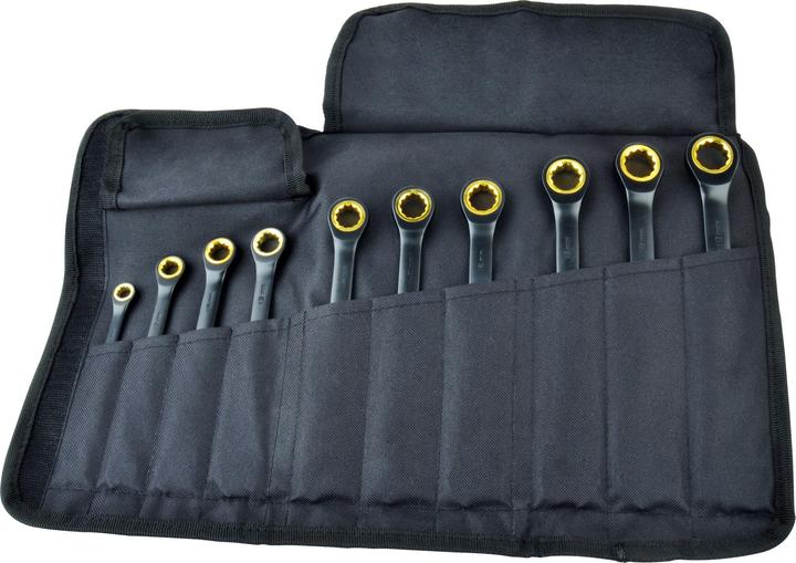 Produktbild Quantool Gabel-Knarren-Ringschlüsselsatz 10-tlg. (19 mm, 12 mm, 14 mm, 16 mm, 10 mm, 18 mm, 17 mm, 15 mm, 8 mm, 13 mm)