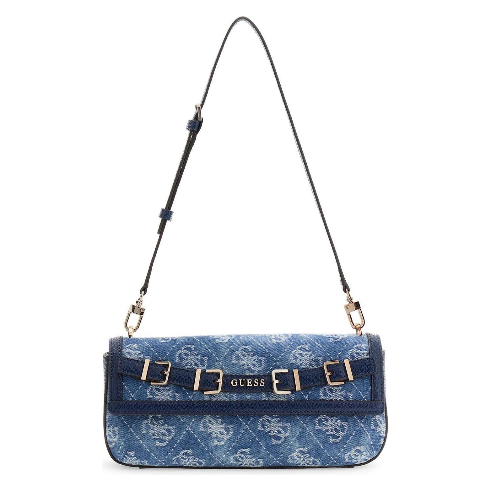 Guess, Damen, Handtasche, Dovie Flap Shoulder Bag, Blau