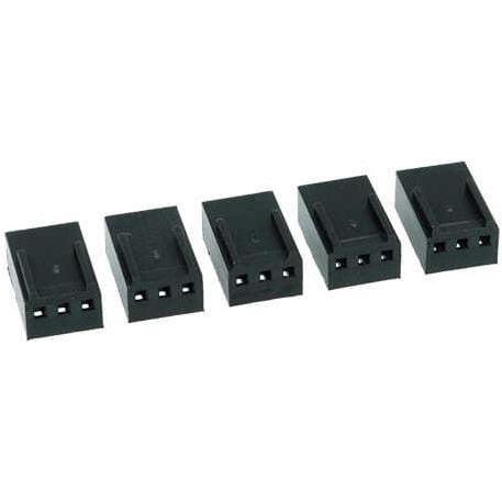 Phobya Fan Power Connector 3Pin Buchse inkl. Pins, 5 Stück, Elektronikkabel + Stecker, Schwarz