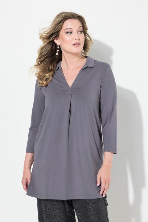 Produktbild Miamoda Blusenshirt, Straight Fit, Hemdkragen, 3/4-Ärmel (44)