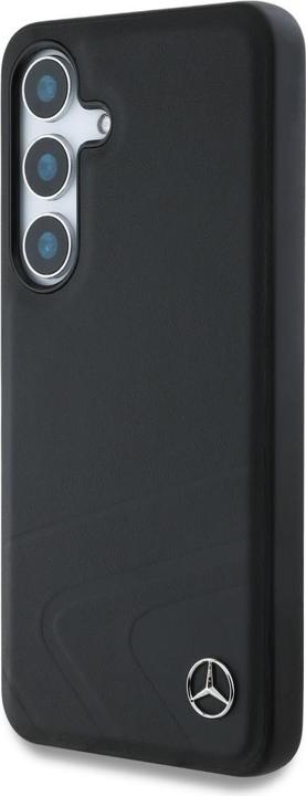 Actual product image Mercedes Leather Horizontal Debossed Curves MagSafe Case for Samsung Galaxy S25 - Black (Samsung Galaxy S25)