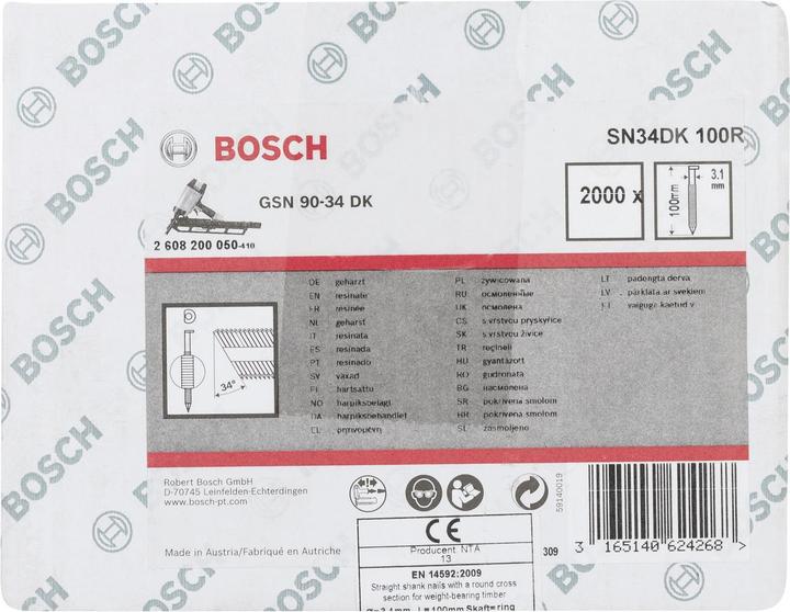Produktbild Bosch Professional Zubehör D-Kopf Streifennagel SN34DK 100R, 3,1 mm, 100 mm, blank